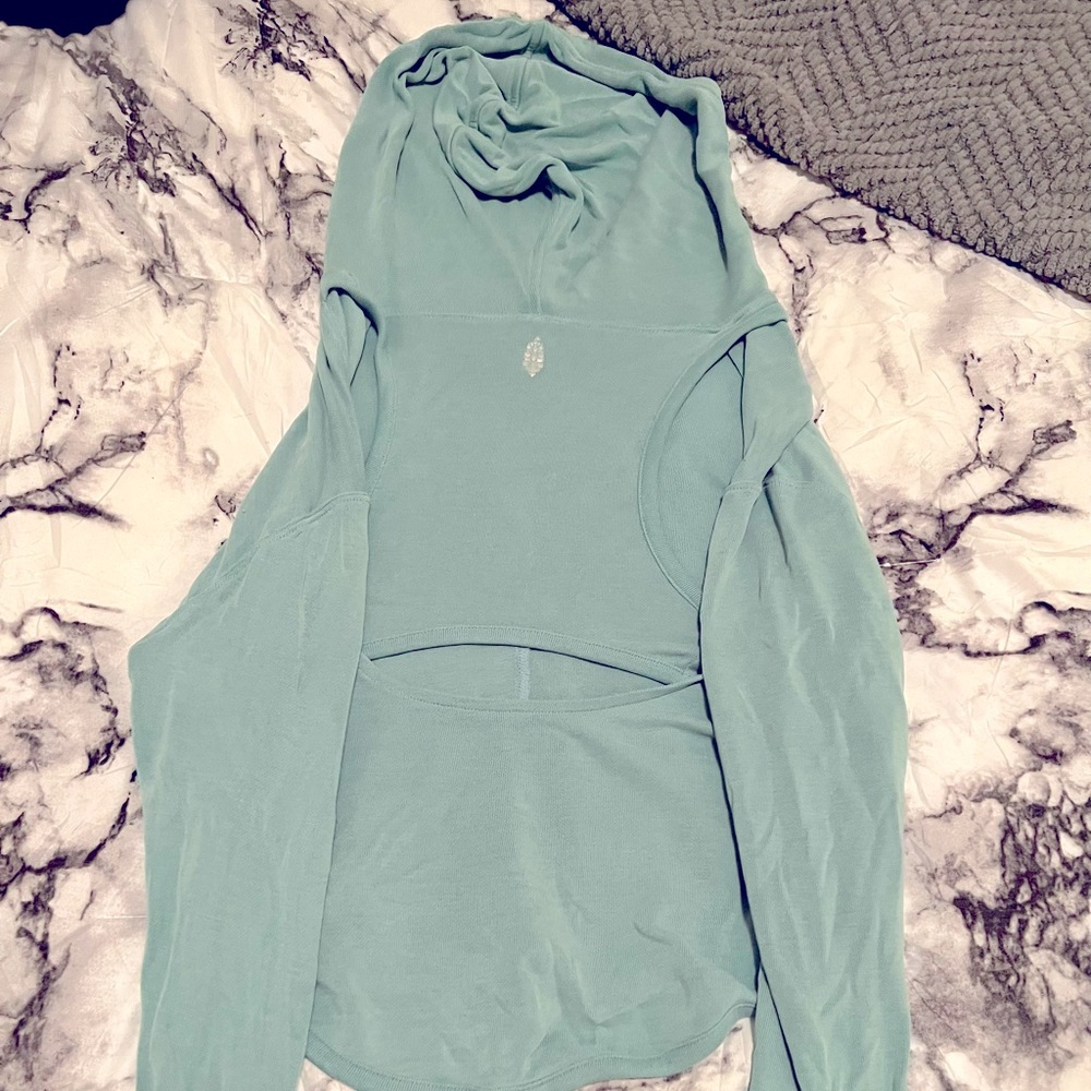 Free People “Back Into It” Open-Back Hoodie